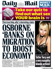 Daily Mail (UK) Newspaper Front Page for 2 December 2015