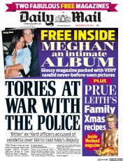 Daily Mail (UK) Newspaper Front Page for 2 December 2017