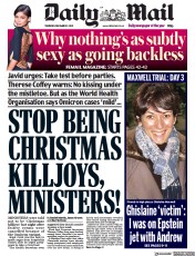 Daily Mail (UK) Newspaper Front Page for 2 December 2021