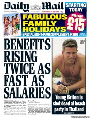 Daily Mail (UK) Newspaper Front Page for 2 January 2013