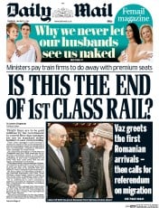 Daily Mail (UK) Newspaper Front Page for 2 January 2014