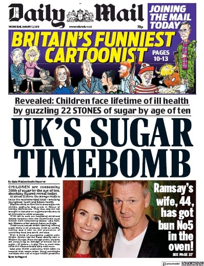 Daily Mail Newspaper Front Page (UK) for 2 January 2019