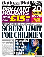 Daily Mail (UK) Newspaper Front Page for 2 February 2019
