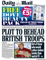 Daily Mail (UK) Newspaper Front Page for 2 April 2016