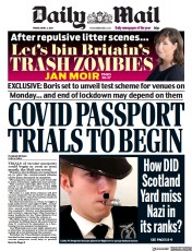 Daily Mail (UK) Newspaper Front Page for 2 April 2021