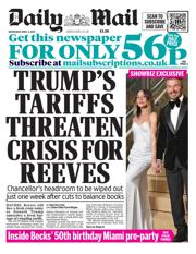 Daily Mail front page for 2 April 2025