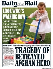 Daily Mail (UK) Newspaper Front Page for 2 May 2016