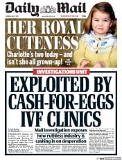 Daily Mail (UK) Newspaper Front Page for 2 May 2017
