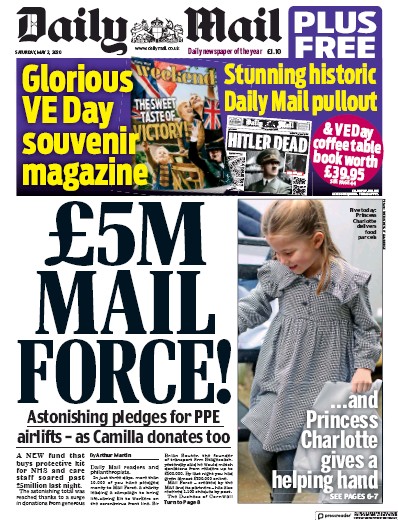 Daily Mail Newspaper Front Page (UK) for 2 May 2020