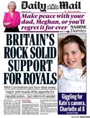 Daily Mail (UK) Newspaper Front Page for 2 May 2023