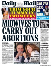 Daily Mail (UK) Newspaper Front Page for 2 June 2014