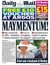 Daily Mail (UK) Newspaper Front Page for 2 July 2016