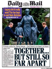 Daily Mail (UK) Newspaper Front Page for 2 July 2021
