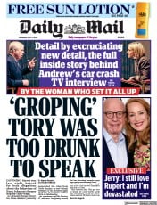 Daily Mail front page for 2 July 2022