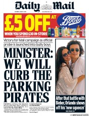 Daily Mail (UK) Newspaper Front Page for 2 August 2014
