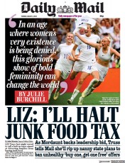 Daily Mail front page for 2 August 2022