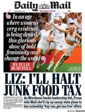 Daily Mail (UK) Newspaper Front Page for 2 August 2022