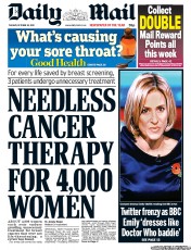 Daily Mail (UK) Newspaper Front Page for 30 October 2012