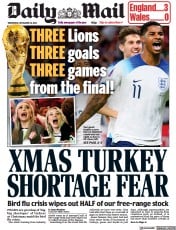 Daily Mail (UK) Newspaper Front Page for 30 November 2022