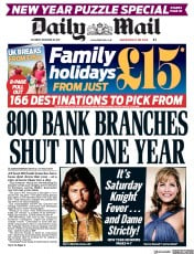 Daily Mail (UK) Newspaper Front Page for 30 December 2017