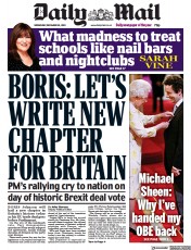 Daily Mail (UK) Newspaper Front Page for 30 December 2020