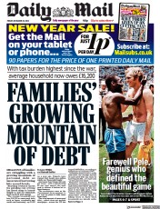 Daily Mail (UK) Newspaper Front Page for 30 December 2022