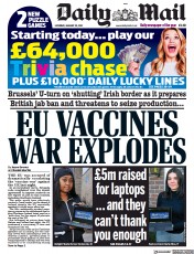Daily Mail (UK) Newspaper Front Page for 30 January 2021