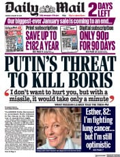 Daily Mail front page for 30 January 2023