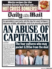Daily Mail (UK) Newspaper Front Page for 30 March 2018