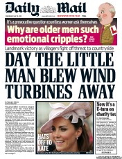 Daily Mail Newspaper Front Page (UK) for 30 May 2012