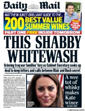 Daily Mail (UK) Newspaper Front Page for 30 May 2014