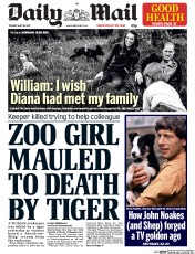 Daily Mail (UK) Newspaper Front Page for 30 May 2017