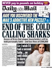 Daily Mail (UK) Newspaper Front Page for 30 May 2018