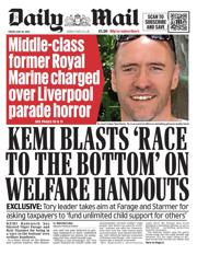 Daily Mail front page for 30 May 2025