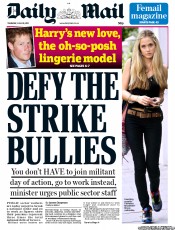 Daily Mail (UK) Newspaper Front Page for 30 June 2011