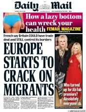 Daily Mail (UK) Newspaper Front Page for 30 June 2016