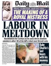 Daily Mail (UK) Newspaper Front Page for 30 June 2017