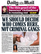 Daily Mail (UK) Newspaper Front Page for 30 June 2023