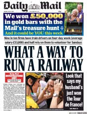 Daily Mail (UK) Newspaper Front Page for 30 July 2018