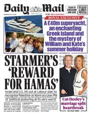 Daily Mail front page for 30 July 2025