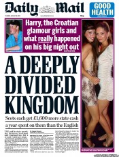 Daily Mail (UK) Newspaper Front Page for 30 August 2011
