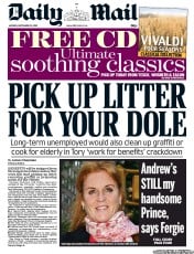 Daily Mail (UK) Newspaper Front Page for 30 September 2013