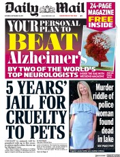 Daily Mail (UK) Newspaper Front Page for 30 September 2017