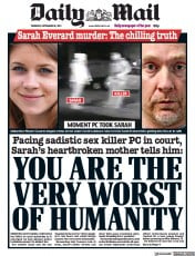 Daily Mail (UK) Newspaper Front Page for 30 September 2021