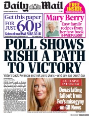 Daily Mail front page for 30 September 2023