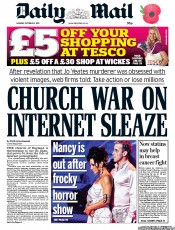 Daily Mail (UK) Newspaper Front Page for 31 October 2011