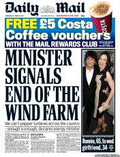 Daily Mail Newspaper Front Page (UK) for 31 October 2012