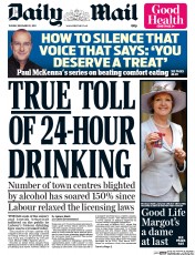 Daily Mail Newspaper Front Page (UK) for 31 December 2013