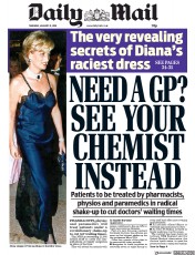 Daily Mail (UK) Newspaper Front Page for 31 January 2019