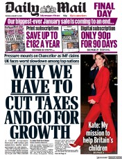 Daily Mail (UK) Newspaper Front Page for 31 January 2023